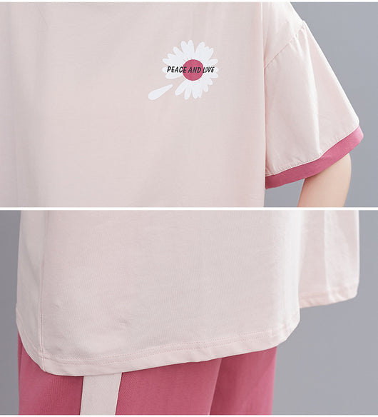 Pijama Camiseta Margarita Suelta Casual Cómoda - Image 4