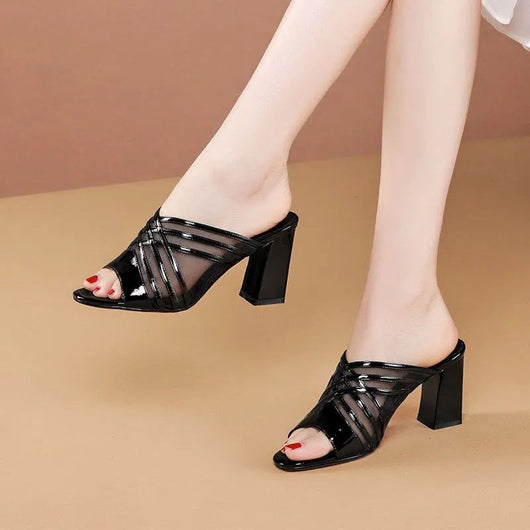 Sandalias y Pantuflas con Tacón Grueso para Mujer - Malla Transpirable - Image 10