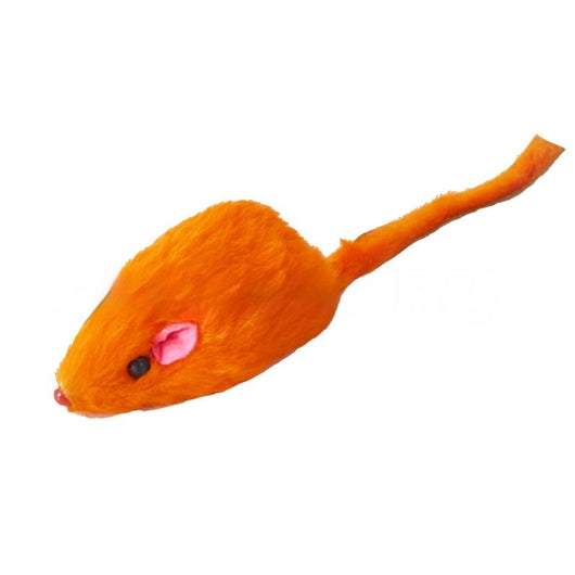 Two rabbit skin mouse cat toys, one dark gray and one white, with pink ears and red noses, on a white background. - Image 4