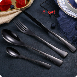 Juego de Cubiertos Coreanos 4 Piezas Acero Inoxidable Negro Espejo - Cubertería Premium para Regalos - Image 18