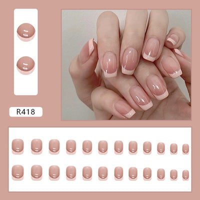 Uñas Postizas Francesas Oblicuas - Manicura Elegante Lista para Usar - Image 5
