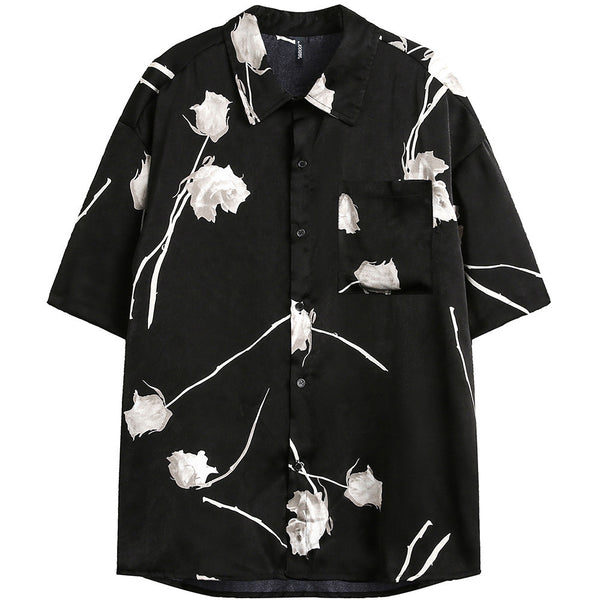 Camisa Casual de Manga Corta Rosa para Hombre