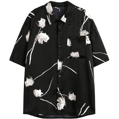 Camisa Casual de Manga Corta Rosa para Hombre
