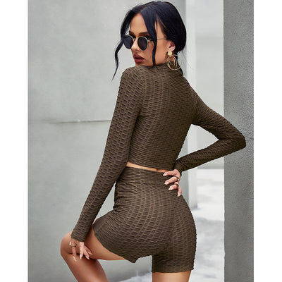 Conjunto Deportivo Casual para Mujer - Sudadera y Pantalón Yoga en Colores Sólidos - Image 4
