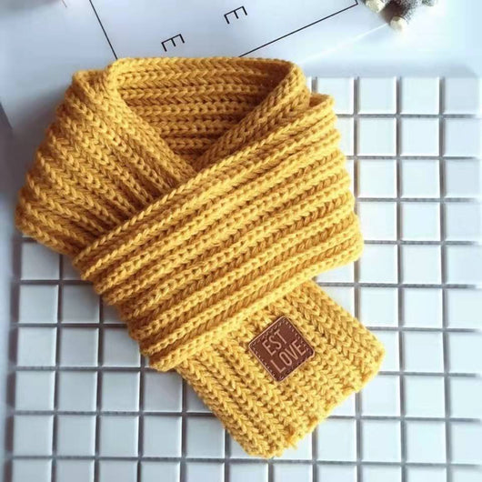 Bufanda Infantil Tejida de Invierno en Colores Sólidos - Image 16