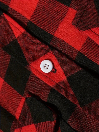 Camisa Cuadriculada Holgada de Polar para Hombre - Image 26