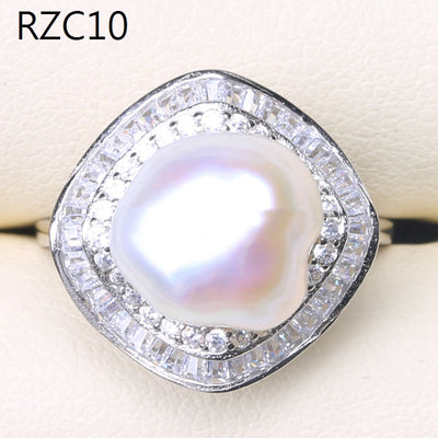 Anillo de Perla Barroca Natural Diseño Luna Platino - Image 33