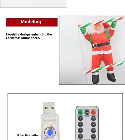 Decoración Navideña Papá Noel en Escaleras con Luces LED Multicolor Resistente al Agua - Image 10