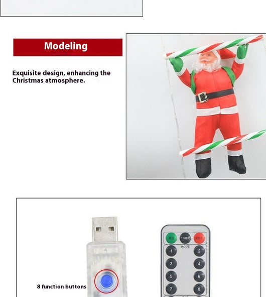 Decoración Navideña Papá Noel en Escaleras con Luces LED Multicolor Resistente al Agua - Image 10