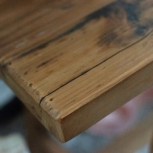 Banco de Madera de Olmo Macizo para Pie de Cama - Image 10