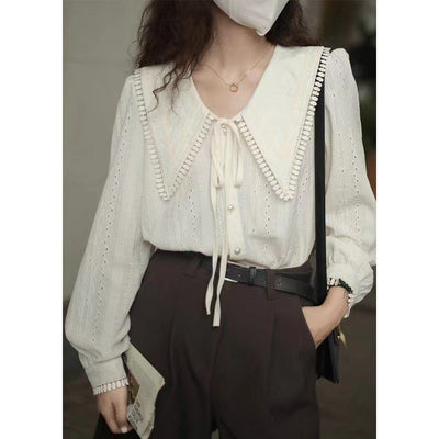 Blusa Primavera Cuello Italiano Puntiagudo para Mujer - Image 2