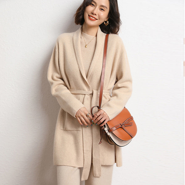 Abrigo Tejido de Largo Medio para Mujer - Colección Otoño Invierno