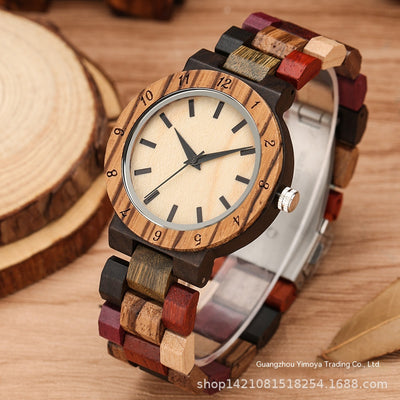Reloj de Pulsera Mujer Madera Cuarzo Diseño Alce Colorido - Image 4