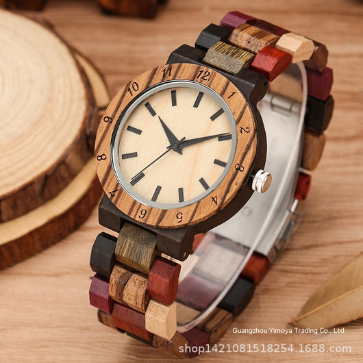 Reloj de Pulsera Mujer Madera Cuarzo Diseño Alce Colorido - Image 4