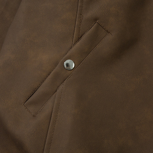 Chaqueta de Cuero Suelta con Bordado Gótico - Image 4