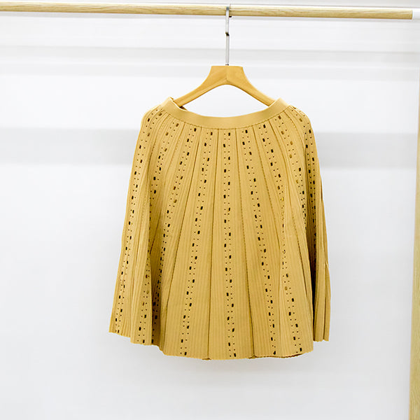 Falda Plisada de Cintura Alta con Detalles Brillantes - Estilo Ejecutivo