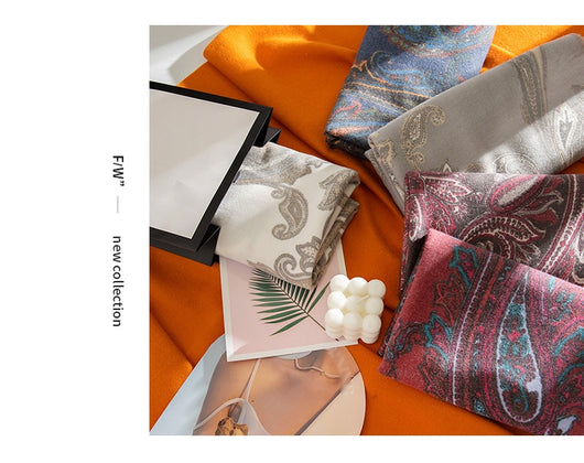 Bufanda Étnica Estampado Paisley en Cashmira Artificial - Image 14