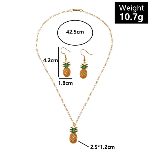 Conjunto de Aretes y Collar con Estrella de Cinco Puntas y Piña - Diseño Moderno - Image 7