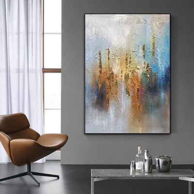 Cuadro Abstracto Moderno en Óleo sobre Lienzo - Arte Contemporáneo sin Marco para Decoración del Hogar - Image 3