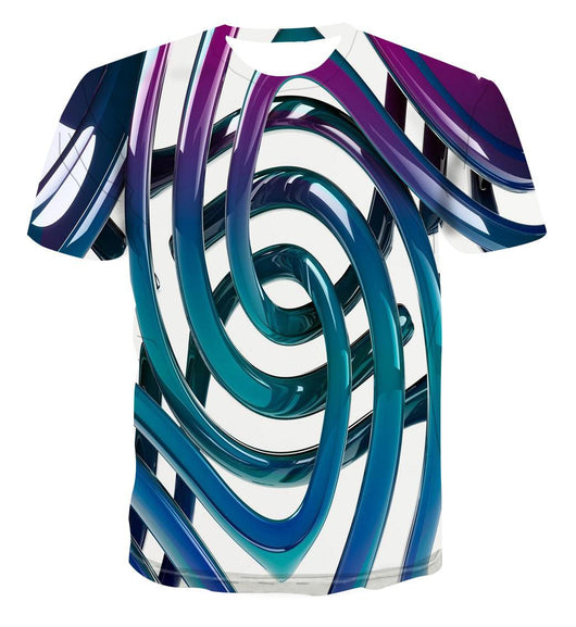 Playera con Estampado Geométrico 3D de Impresión Digital - Image 4
