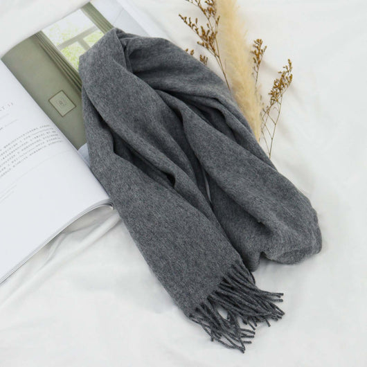 Bufanda de Lana Premium Gruesa para Invierno - Colores Sólidos Versátiles - Image 10
