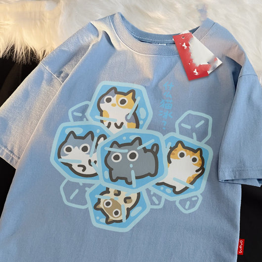 Camiseta Gris de Algodón Puro Holgada para Verano - Image 13