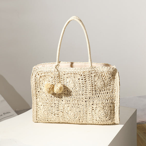Bolso Tejido a Mano en Lana - Bandolera Casual de Gran Capacidad