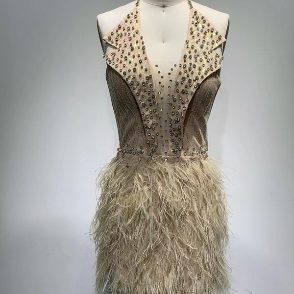 Vestido de Fiesta con Lentejuelas y Borlas Elegante para Mujer