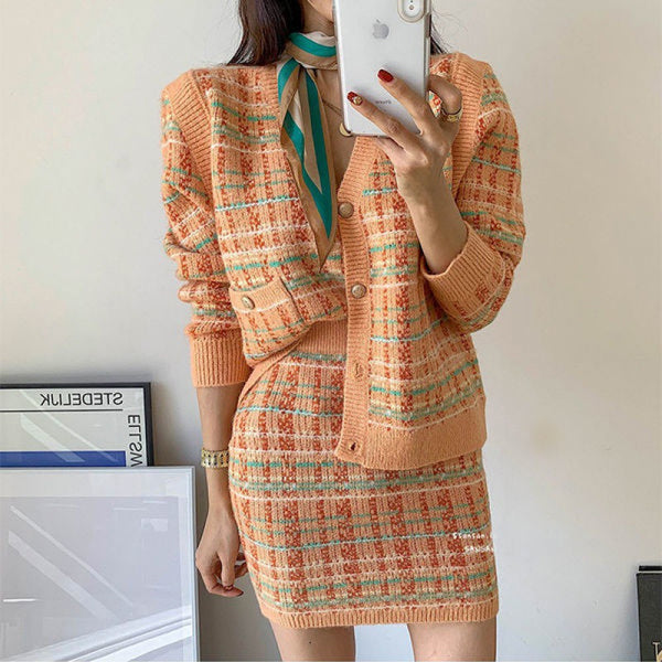 Conjunto de Suéter Suelto para Mujer Otoño Invierno