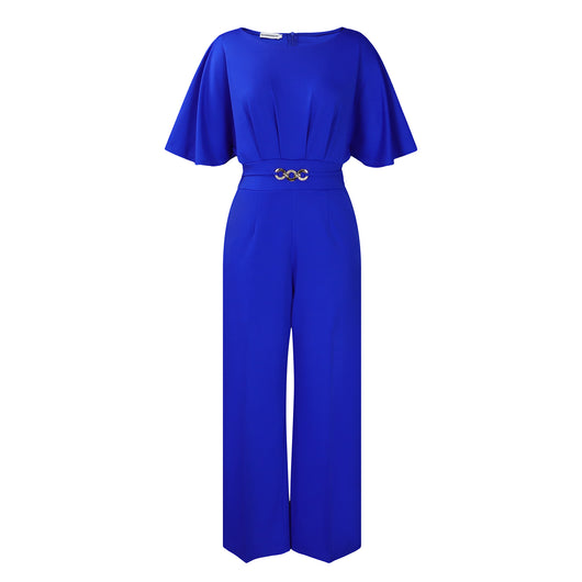 Jumpsuit Africano Talle Grande Cintura Alta Piernas Anchas Cuello Redondo - Image 7