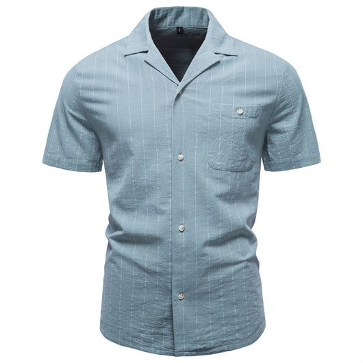Camisa Cubana de Rayas en Algodón para Hombre - Image 12