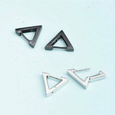 Aros Triangulares de Acero Inoxidable para Hombre y Mujer - Diseño Punk Hip Hop - Image 4