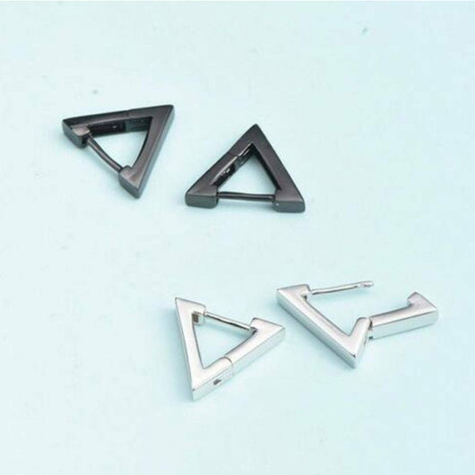 Aros Triangulares de Acero Inoxidable para Hombre y Mujer - Diseño Punk Hip Hop - Image 4