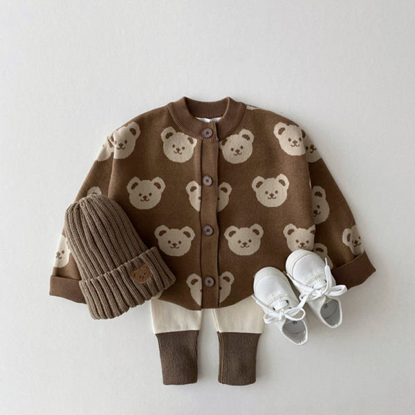 Suéter Abrigo Infantil Osito Adorable Cuello Redondo