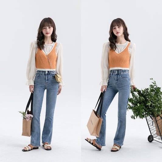 Conjunto de Dos Piezas con Tirantes - Blusa Suelta y Cómoda