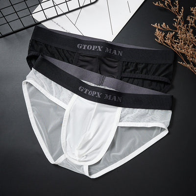 Bóxer Hombre Malla Translúcida Ice Silk Cintura Baja Diseño Ergonómico