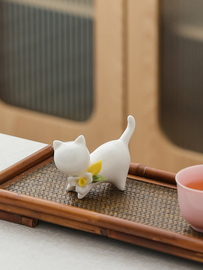 Juego de Ceremonia de Té Felino en Cerámica - Image 29