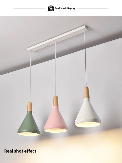 Lámpara Colgante Nórdica de Madera Sólida y Aluminio Diseño Minimalista - Image 44
