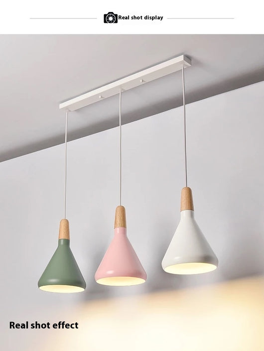 Lámpara Colgante Nórdica de Madera Sólida y Aluminio Diseño Minimalista - Image 44