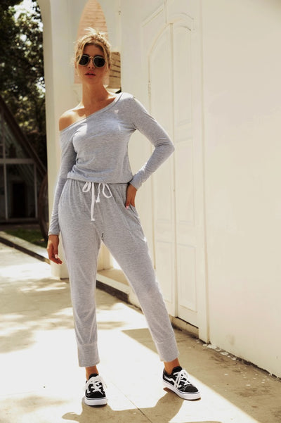 Jumpsuit Casual de Manga Larga con Hombros Descubiertos - Image 9