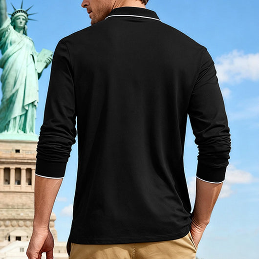 Polo Jacquard de Manga Larga Secado Rápido para Hombre - Image 20