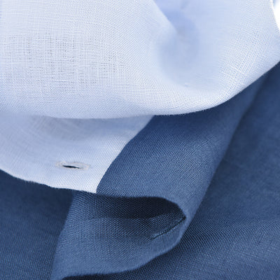 Camisa de Lino Patchwork Manga Corta para Hombre - Image 11