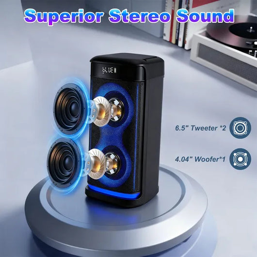 Parlante Portátil Inalámbrico para Fiestas con Micrófono y Luces LED - Image 4