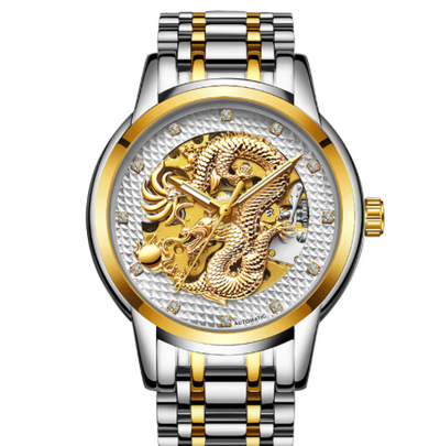 Reloj Empresarial Dragon Dorado Automático Resistente al Agua con Esfera Luminosa - Image 7