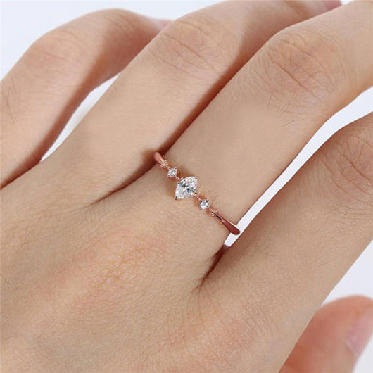 Anillo de Diamante Ojo de Caballo Chapado en Oro Rosado para Mujer - Image 11