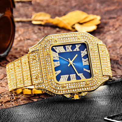 Reloj Hip Hop Cuadrado con Diamantes Completos para Hombre - Image 12