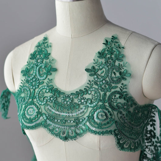 Accesorios de Encaje Secuencia Bordado para Boda con Efecto Pestañas - Image 41
