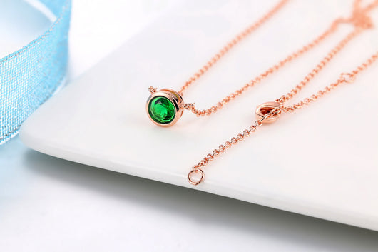 Collar para Mujer Estilo Minimalista con Colgante de Circonita Cúbica en Oro Rosa - Image 11
