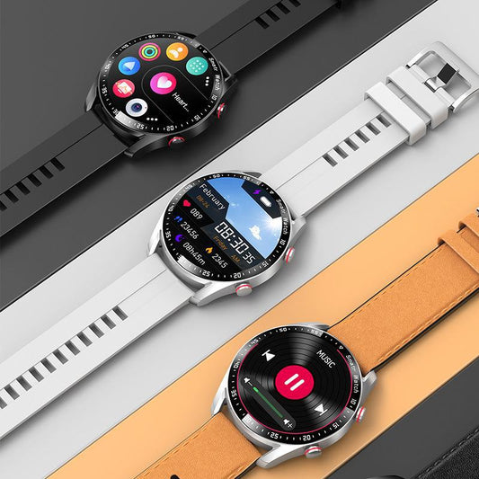 Reloj Inteligente ECG con Llamadas Bluetooth y Correa de Acero Inoxidable