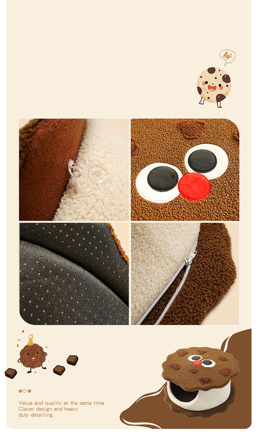 Casa Cama para Gato con Forma de Galleta - Refugio Cálido para Otoño e Invierno - Image 20